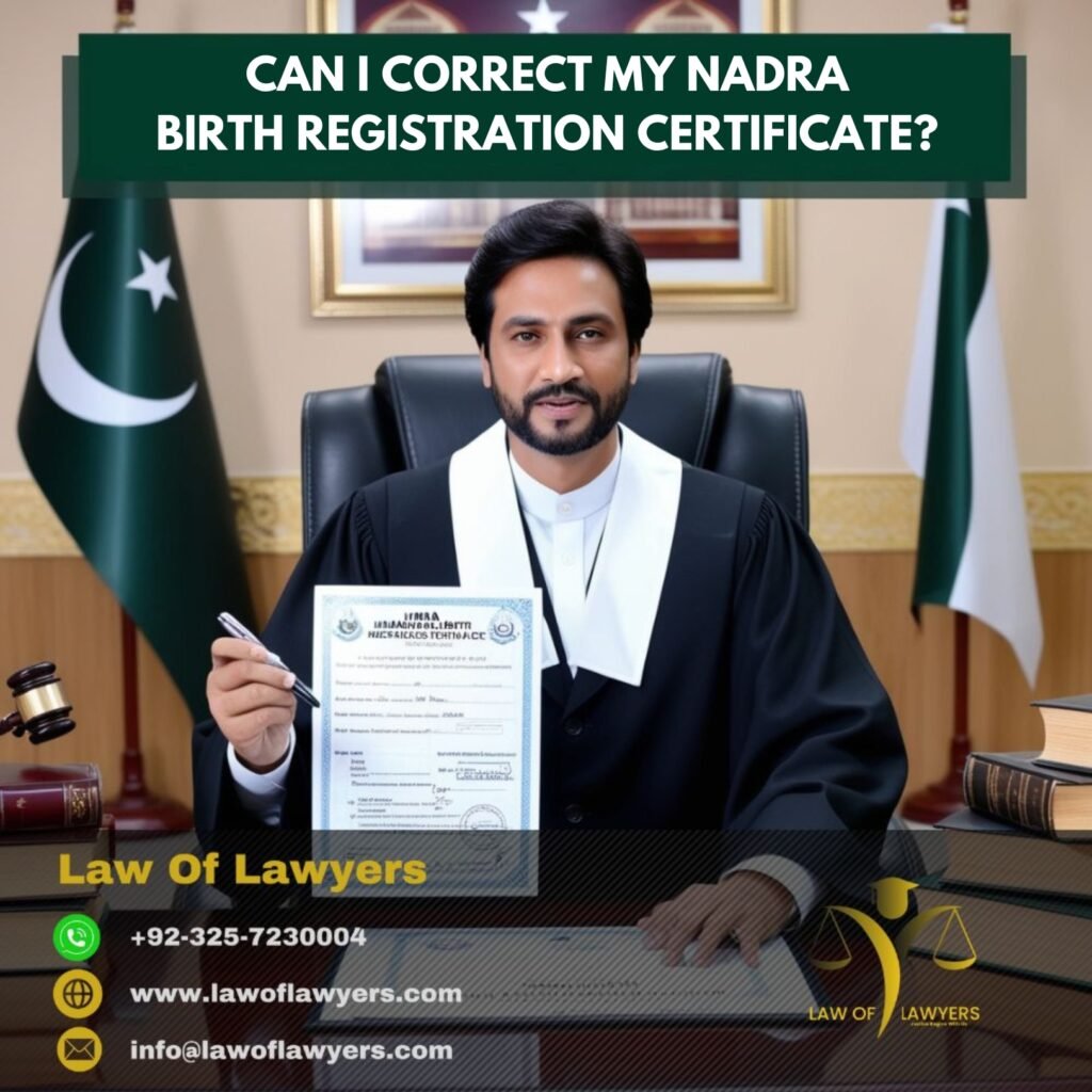 Can I Correct my NADRA Birth Registration Certificate?